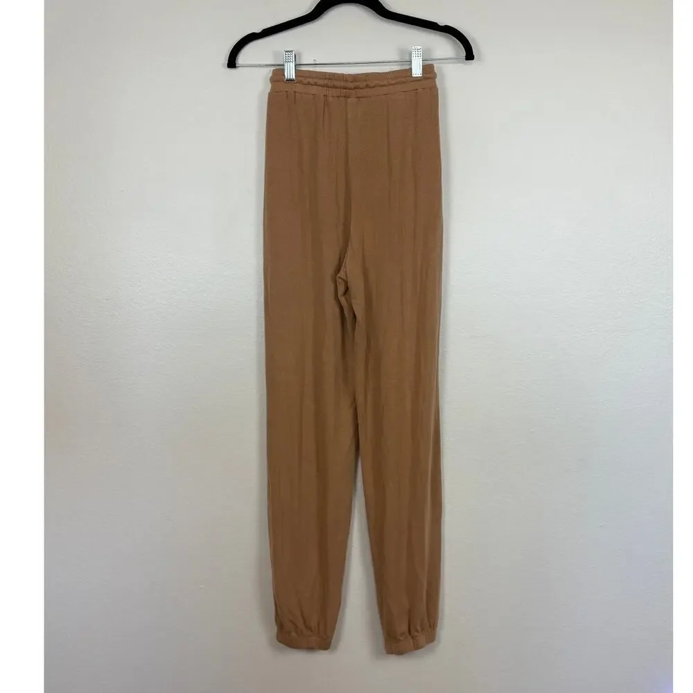 Reformation Taylor Knit Drawstring Tan Tencel Casual Comfy Joggers XS